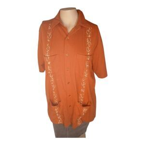 Haband Guayabera Embroidered Short Sleeve Shirt - Men’s M